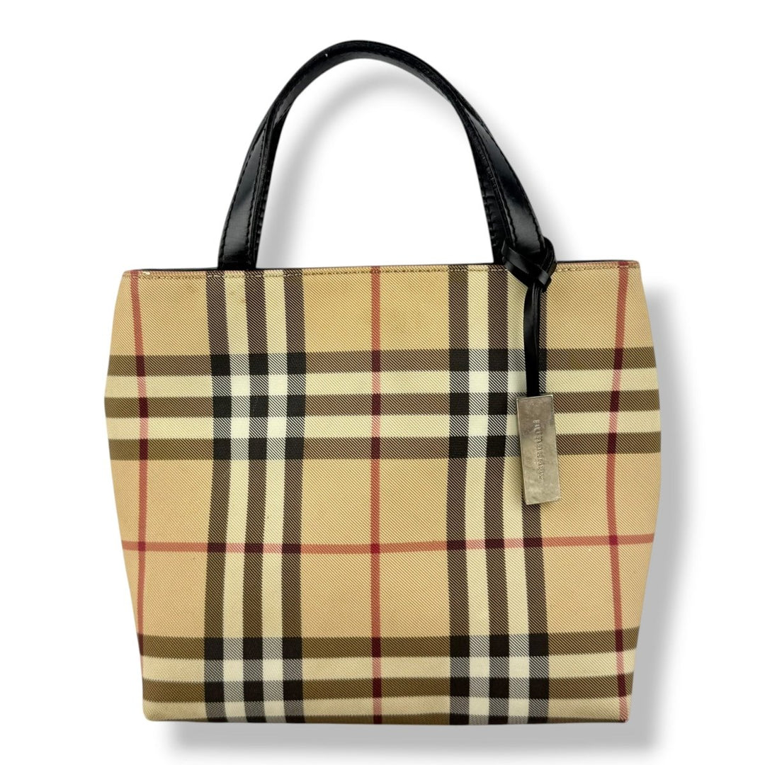 Burberry Nova Check Mini Beige Tote Handbag - Lux Central