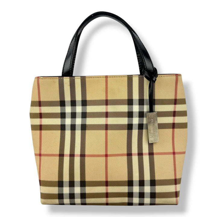 Burberry Nova Check Mini Beige Tote Handbag - Lux Central