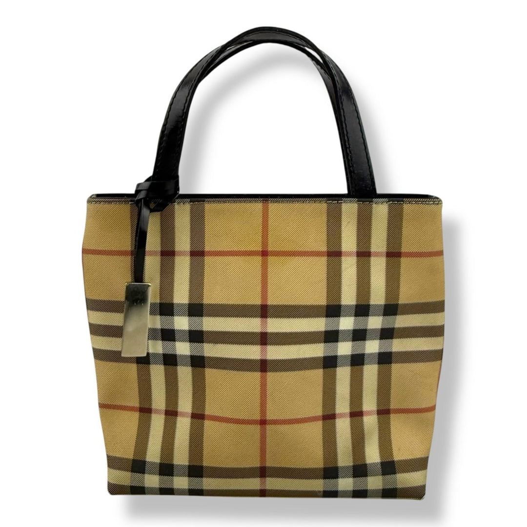 Burberry Nova Check Mini Beige Tote Handbag - Lux Central