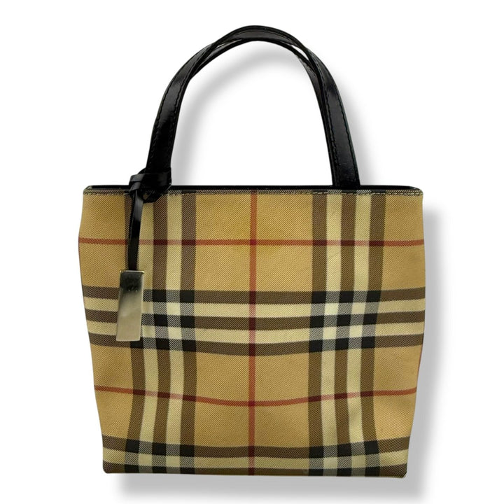 Burberry Nova Check Mini Beige Tote Handbag - Lux Central