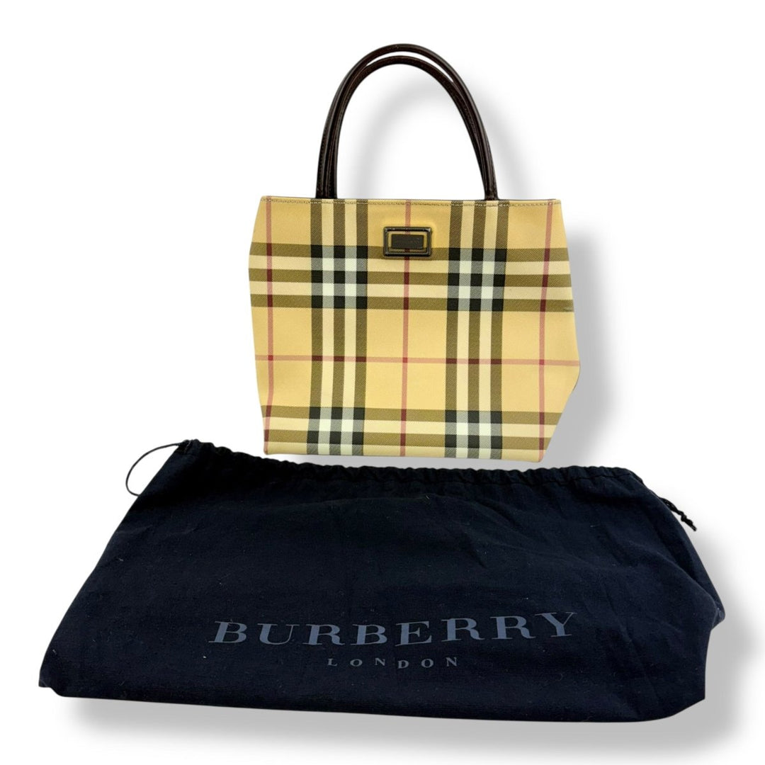 Burberry Nova Check Mini Beige Tote Handbag - Lux Central