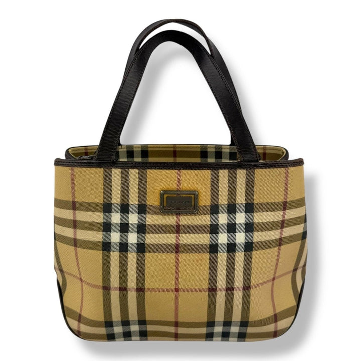 Burberry Nova Check Mini Beige Tote Handbag - Lux Central