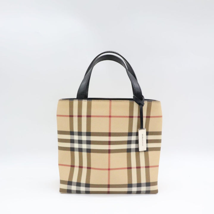 Burberry Nova Check Mini Beige Tote Handbag - Lux Central