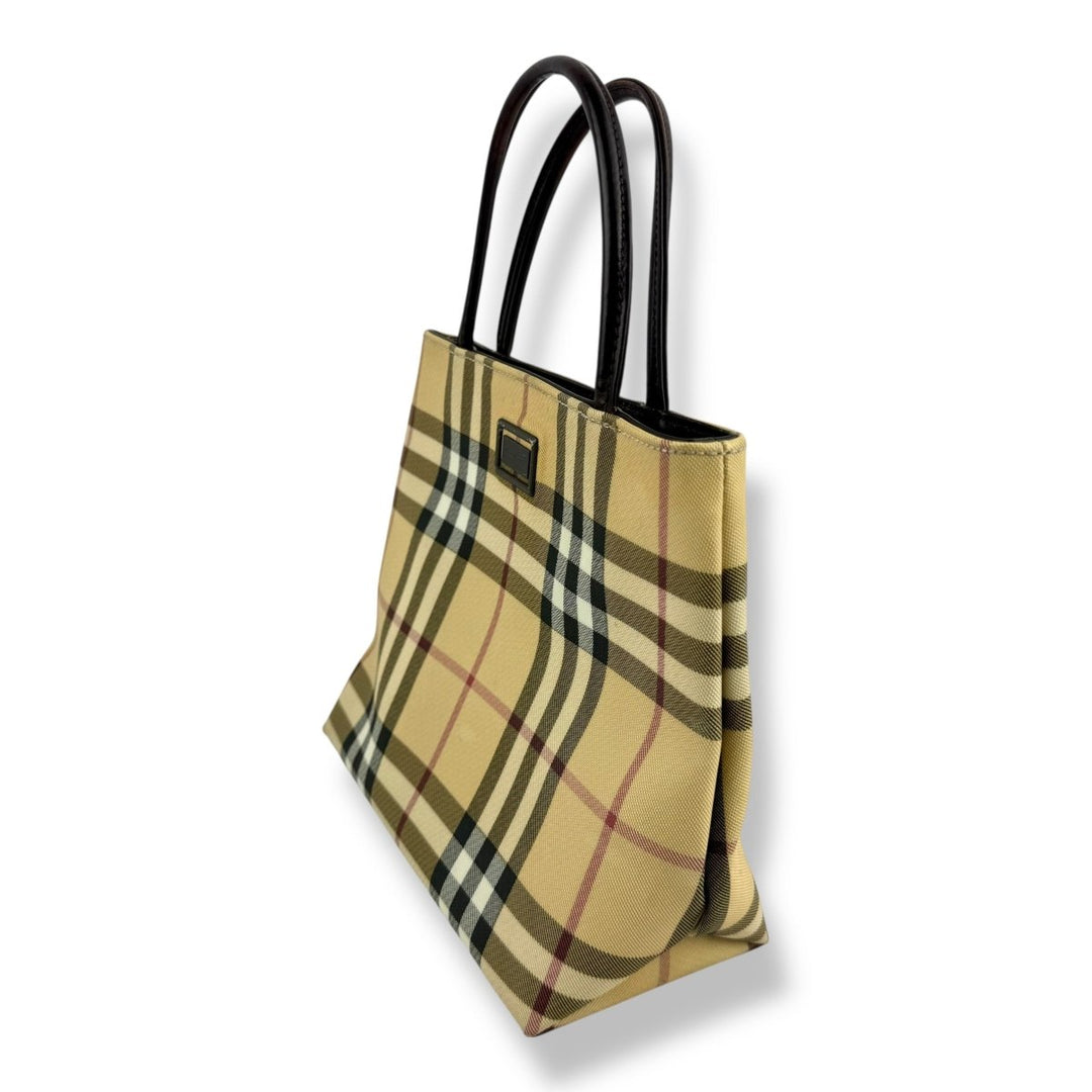Burberry Nova Check Mini Beige Tote Handbag - Lux Central