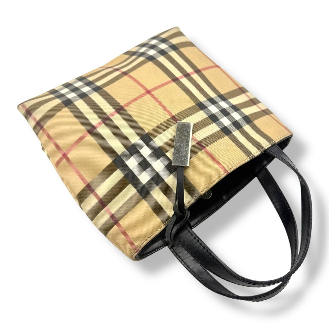 Burberry Nova Check Mini Beige Tote Handbag - Lux Central