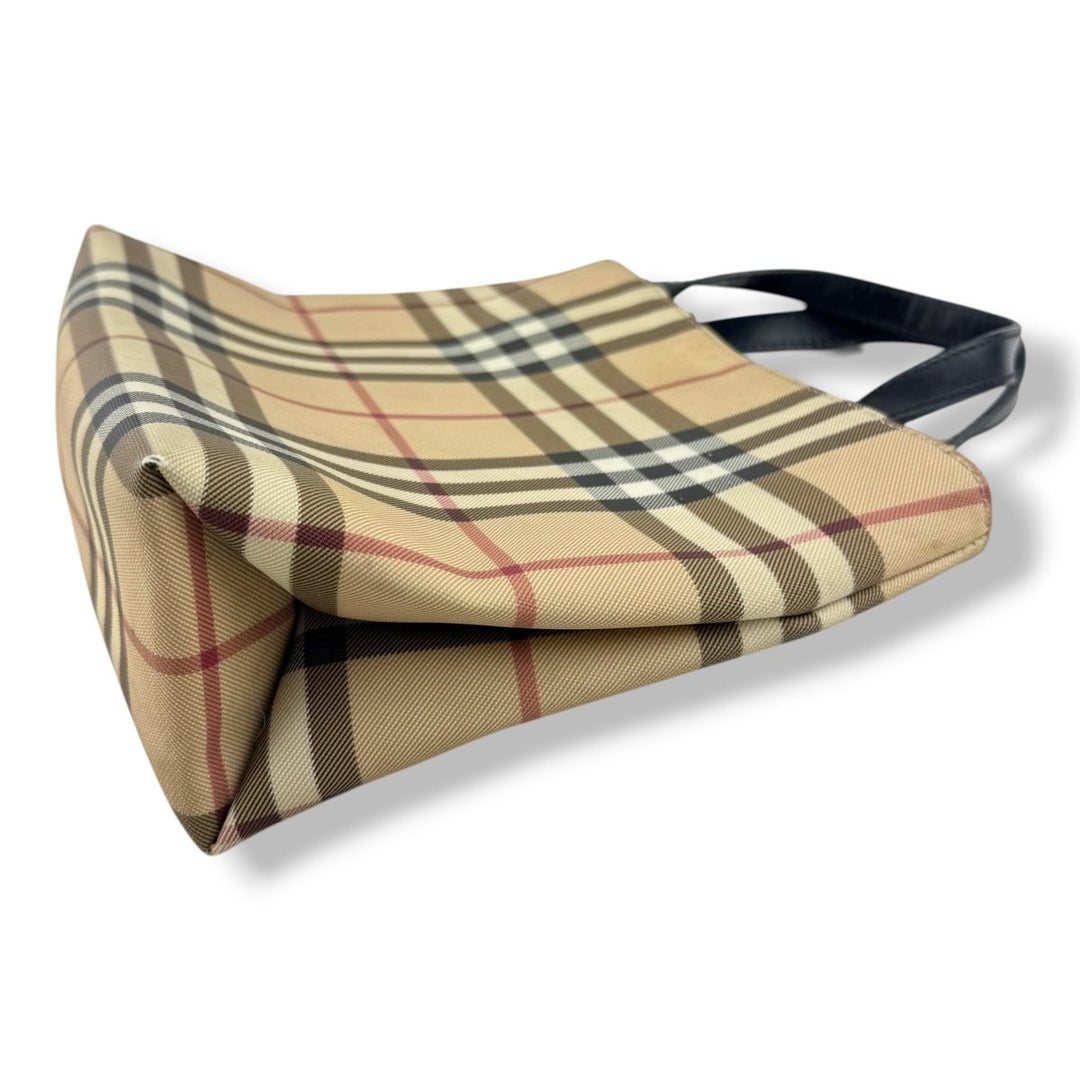 Burberry Nova Check Mini Beige Tote Handbag - Lux Central