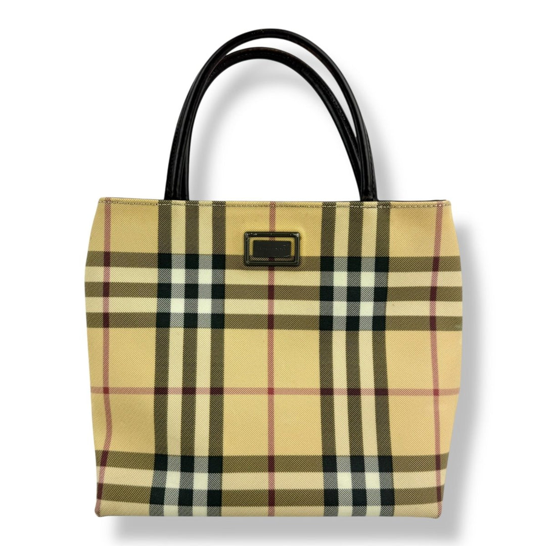 Burberry Nova Check Mini Beige Tote Handbag - Lux Central