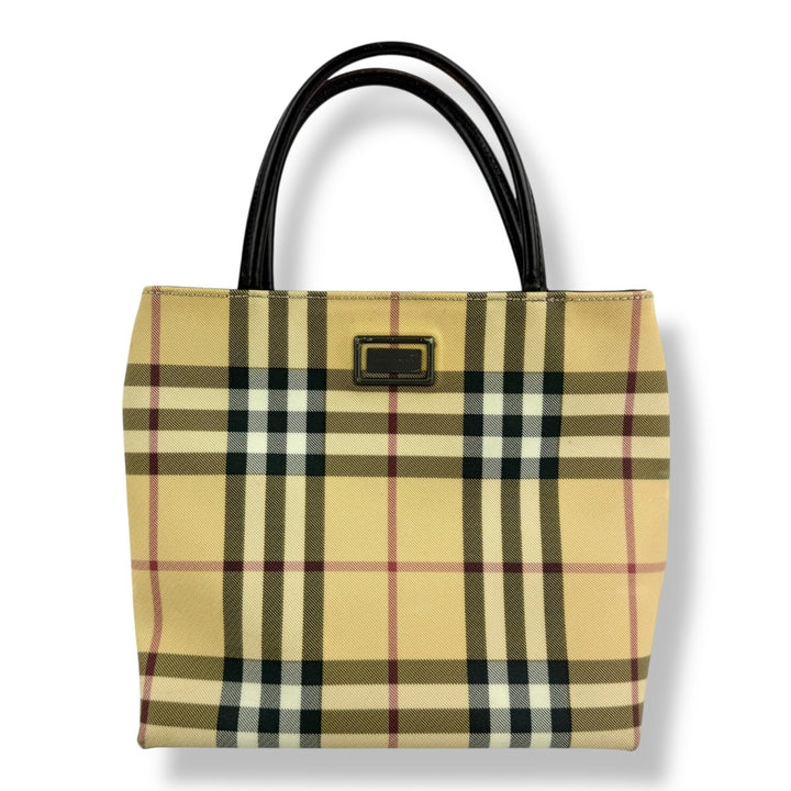 Burberry Nova Check Mini Beige Tote Handbag - Lux Central