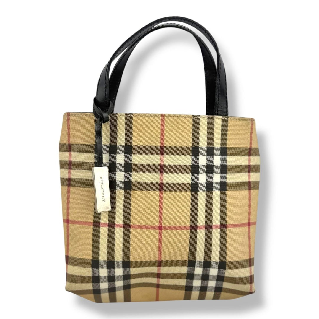 Burberry Nova Check Mini Beige Tote Handbag - Lux Central