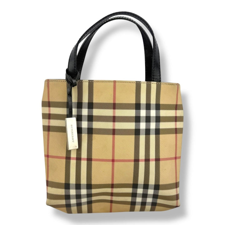 Burberry Nova Check Mini Beige Tote Handbag - Lux Central