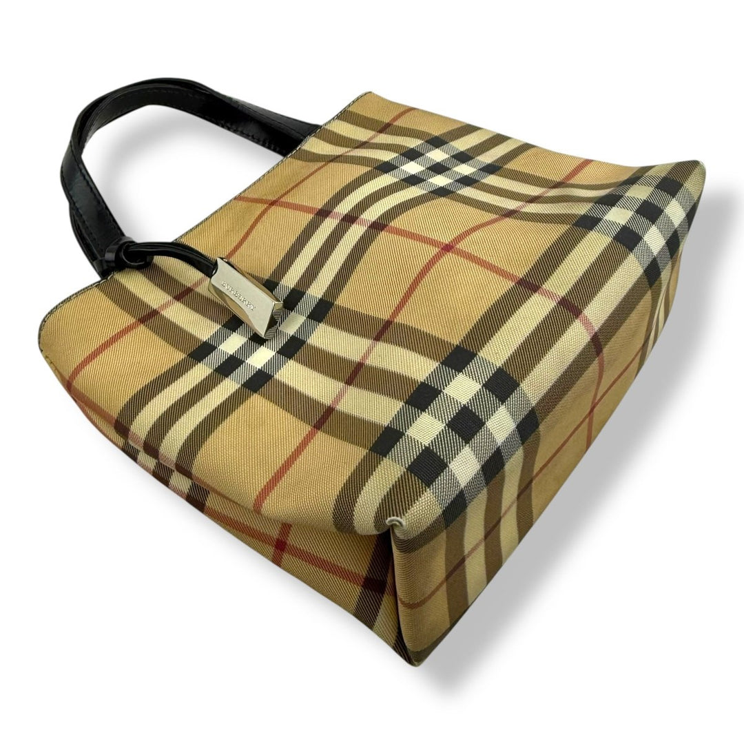 Burberry Nova Check Mini Beige Tote Handbag - Lux Central