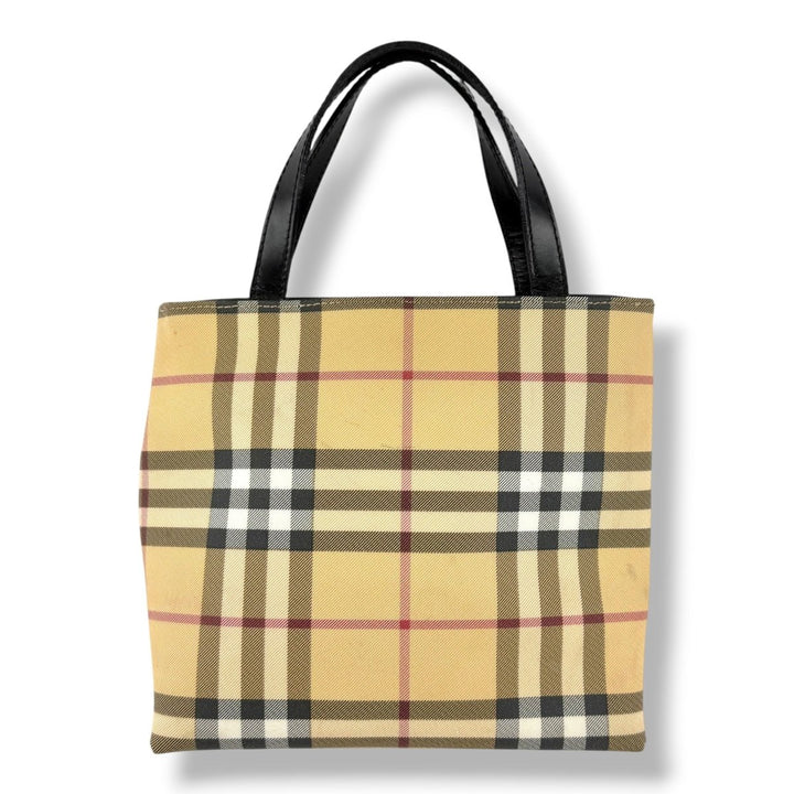 Burberry Nova Check Mini Beige Tote Handbag - Lux Central