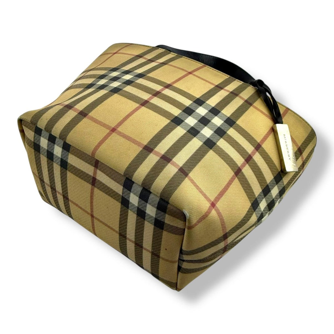 Burberry Nova Check Mini Beige Tote Handbag - Lux Central