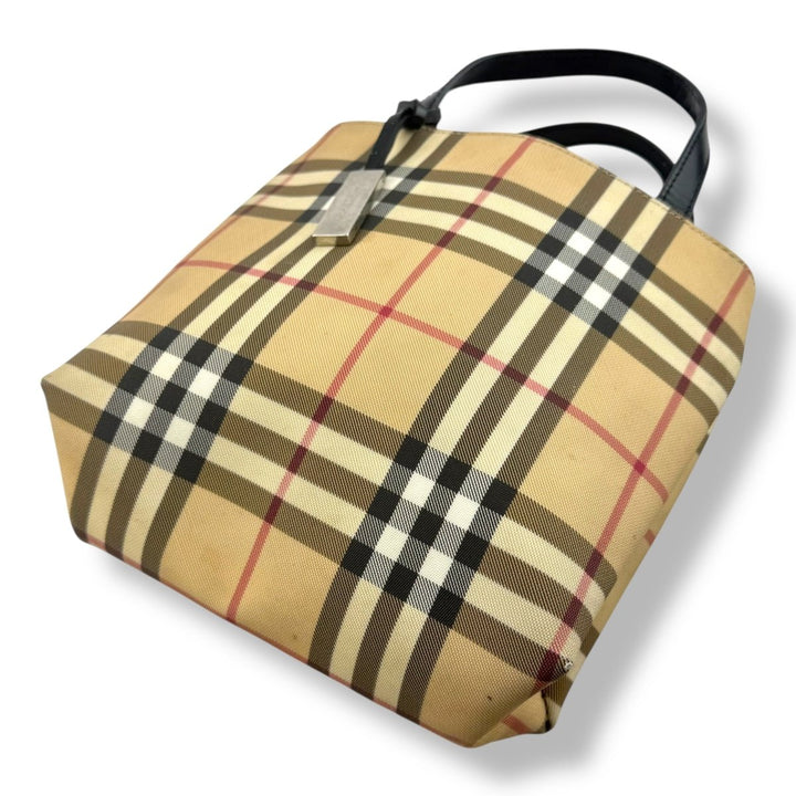 Burberry Nova Check Mini Beige Tote Handbag - Lux Central
