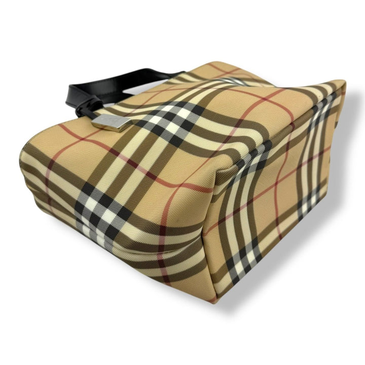 Burberry Nova Check Small Beige Tote Handbag - Lux Central
