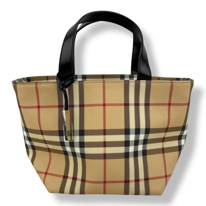 Burberry Nova Check Small Beige Tote Handbag - Lux Central