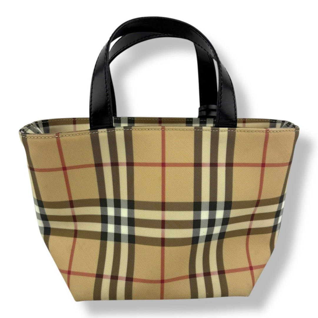 Burberry Nova Check Small Beige Tote Handbag - Lux Central