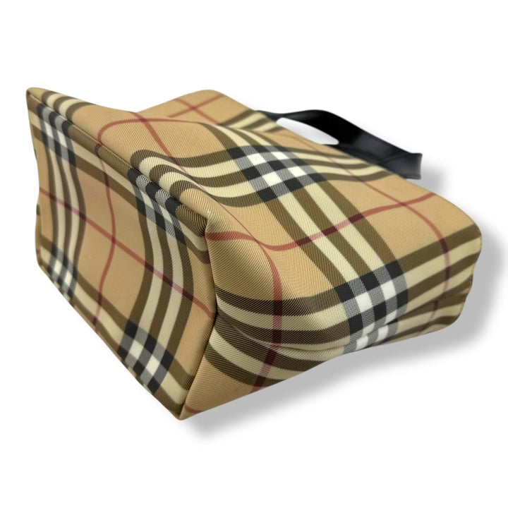 Burberry Nova Check Small Beige Tote Handbag - Lux Central