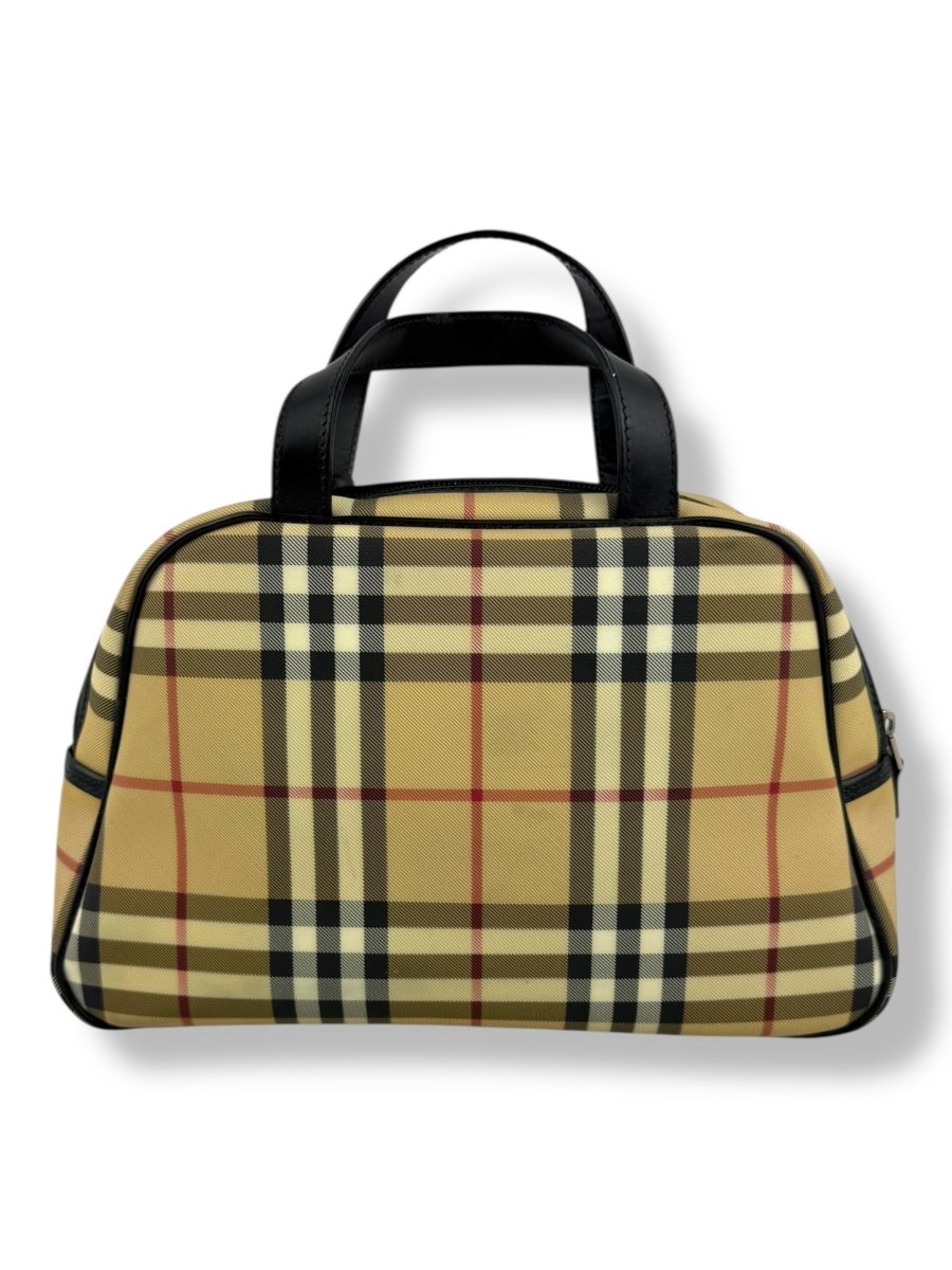 Burberry Nova Vintage Check Beige Bowling Tote Handbag - Lux Central