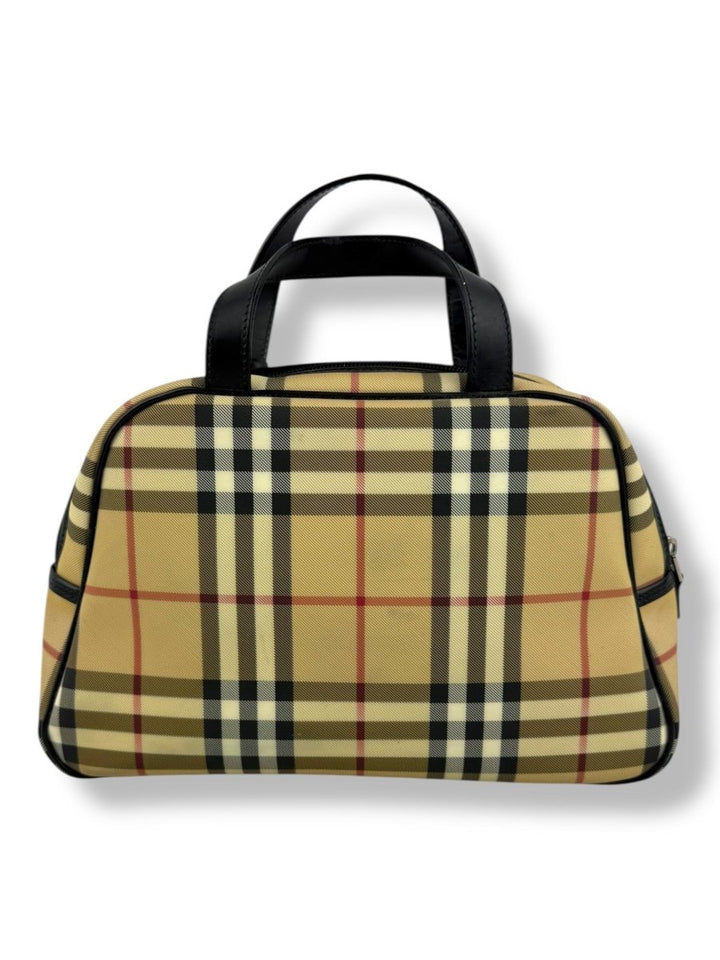 Burberry Nova Vintage Check Beige Bowling Tote Handbag - Lux Central