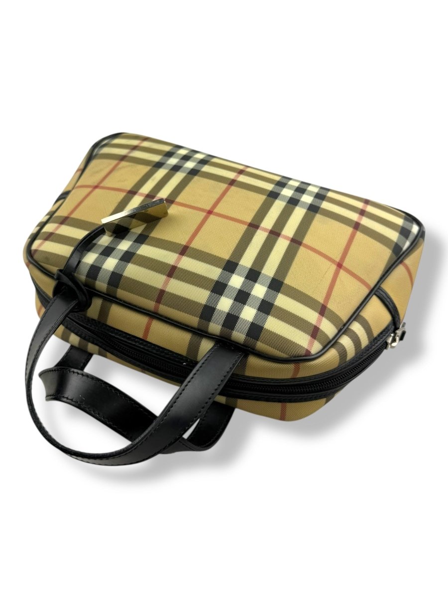 Burberry Nova Vintage Check Beige Bowling Tote Handbag - Lux Central