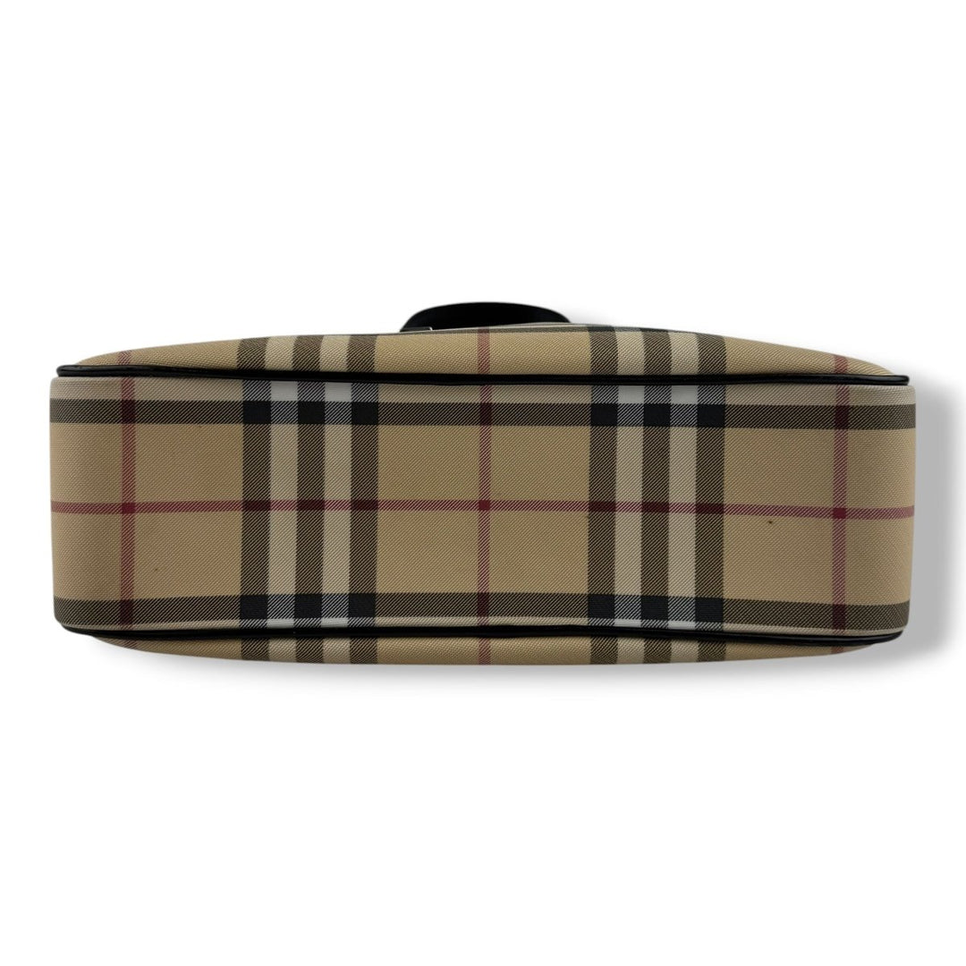 Burberry Nova Vintage Check Beige Bowling Tote Handbag - Lux Central