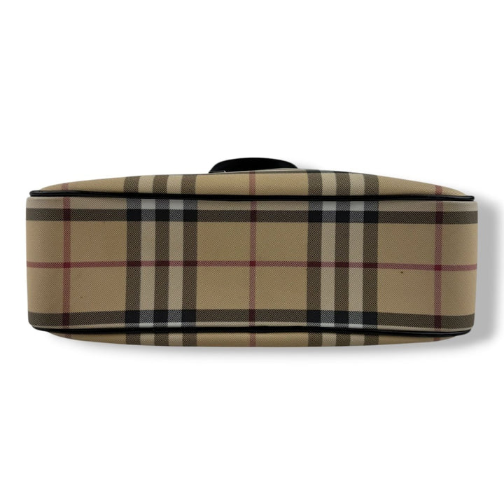 Burberry Nova Vintage Check Beige Bowling Tote Handbag - Lux Central