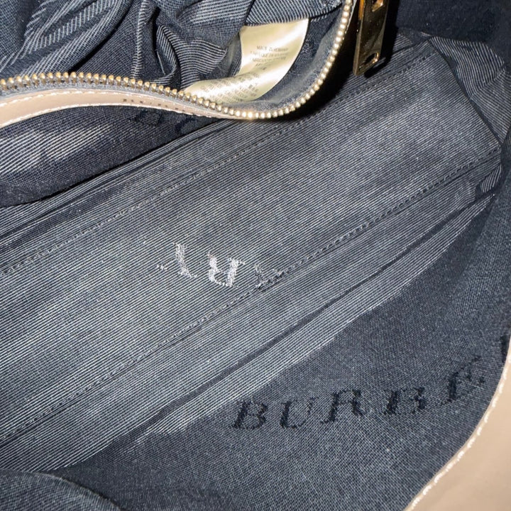 Burberry Nude Leather Embossed Crossbody Bag - Lux Central