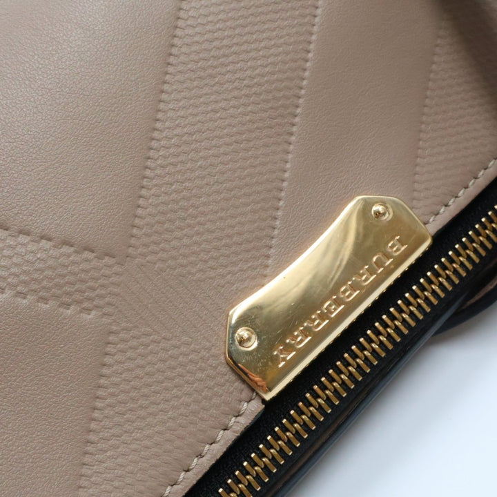 Burberry Nude Leather Embossed Crossbody Bag - Lux Central