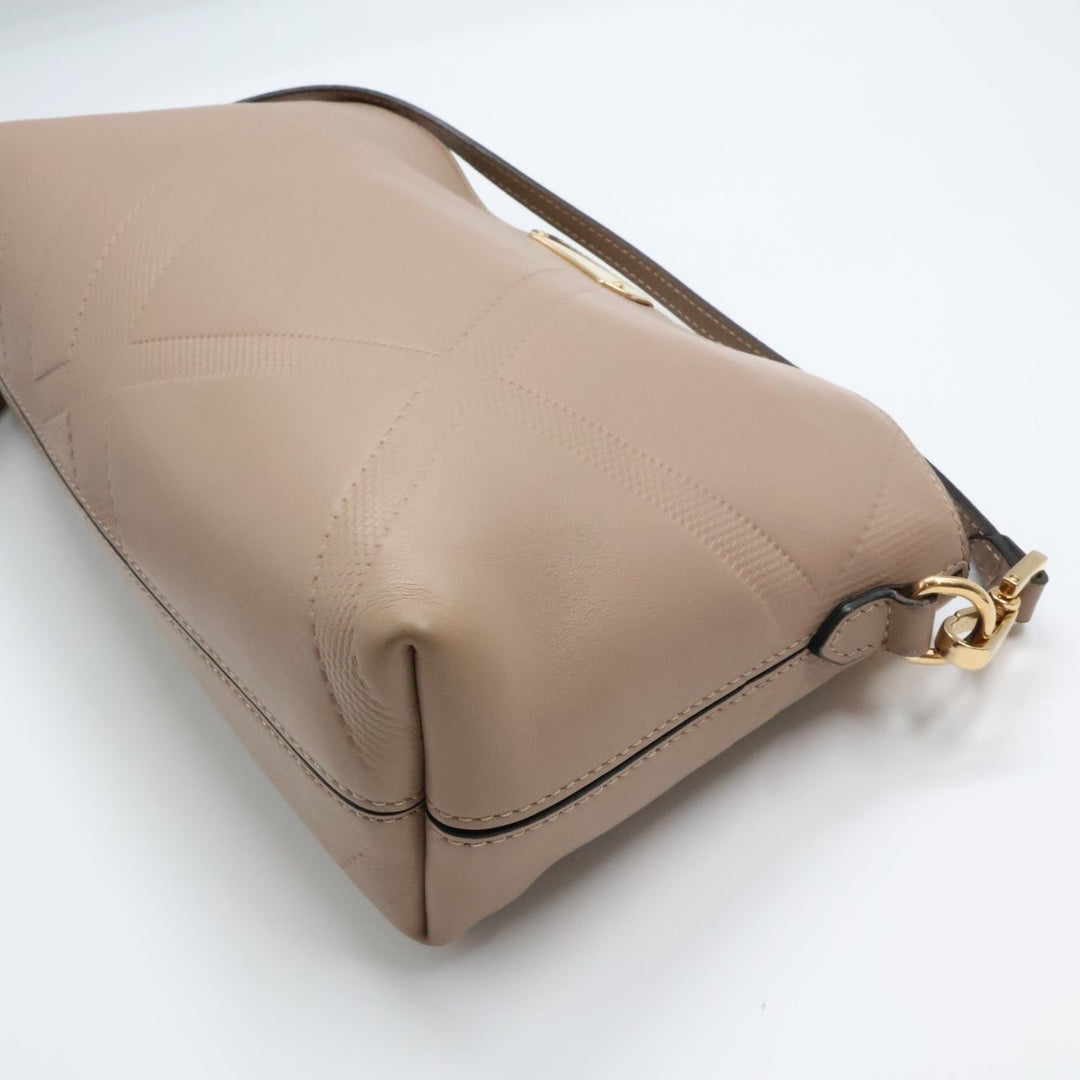 Burberry Nude Leather Embossed Crossbody Bag - Lux Central