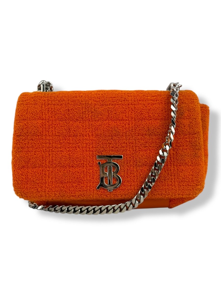 Burberry Orange Lola Fabric Quilted Handbag - Lux Central