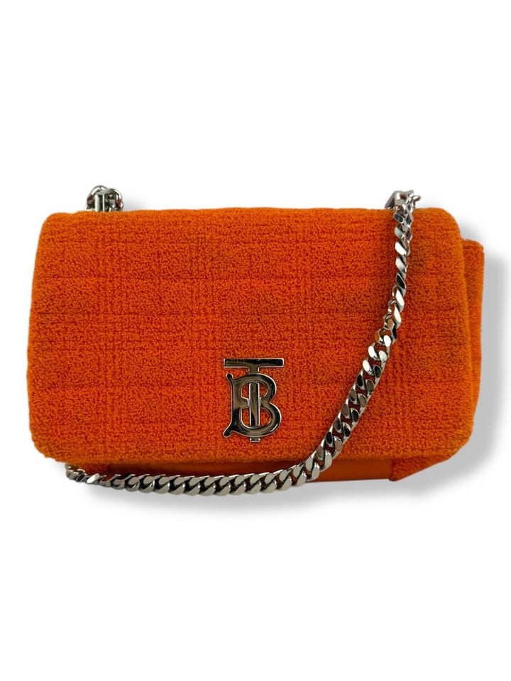 Burberry Orange Lola Fabric Quilted Handbag - Lux Central