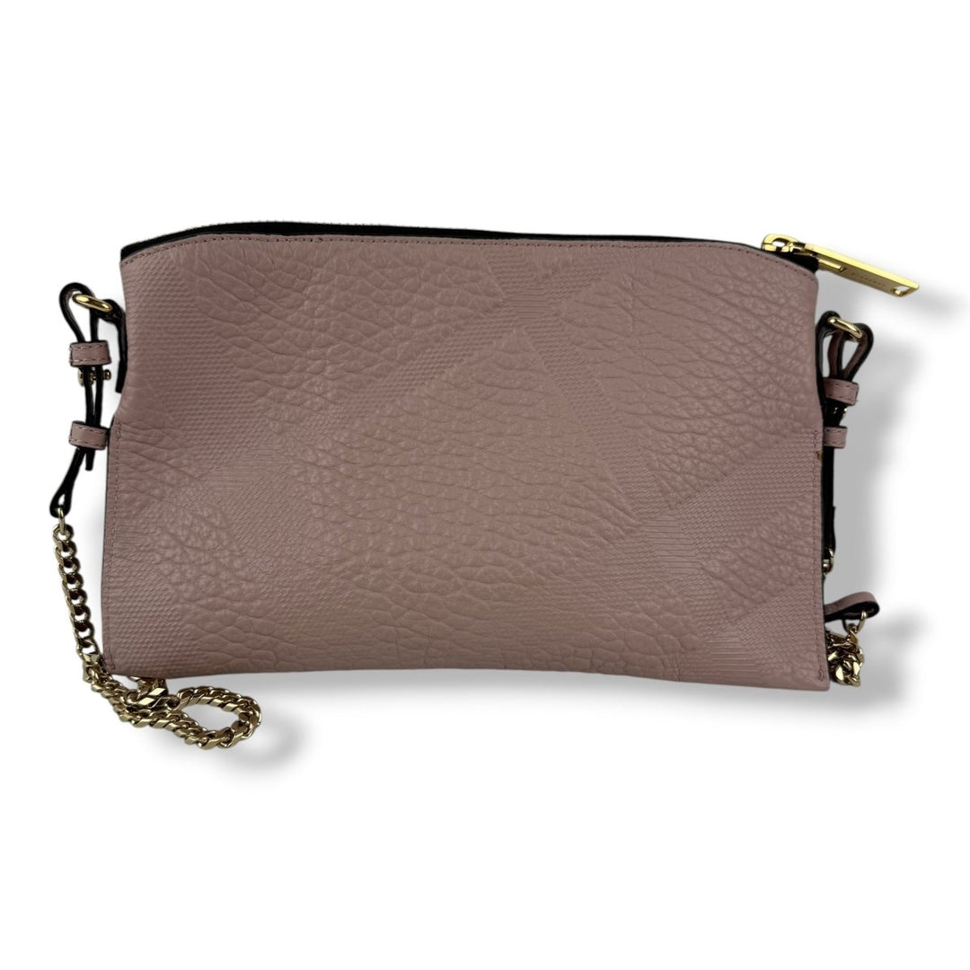 Burberry Pink Check Embossed Crossbody Handbag - Lux Central