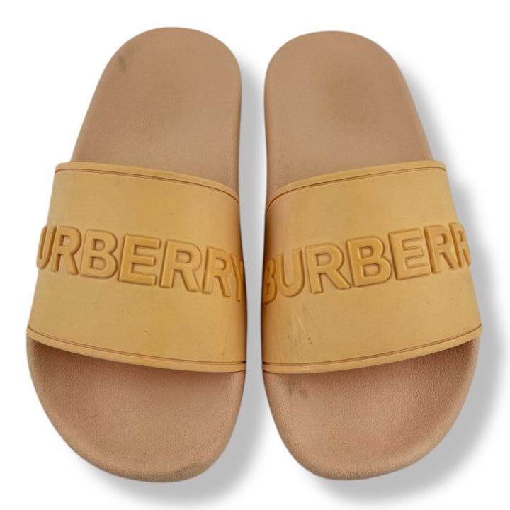 Burberry Pink Embossed Slides UK 4 / EU 37 - Lux Central