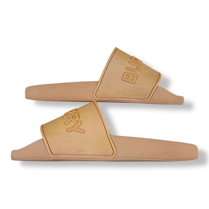 Burberry Pink Embossed Slides UK 4 / EU 37 - Lux Central