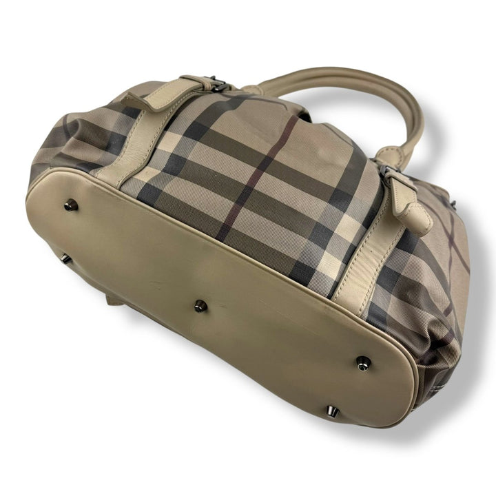 Burberry Smoked Check Canvas Northfield Satchel Handbag - Lux Central