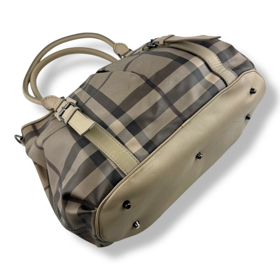 Burberry Smoked Check Canvas Northfield Satchel Handbag - Lux Central