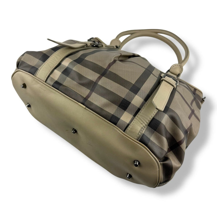 Burberry Smoked Check Canvas Northfield Satchel Handbag - Lux Central
