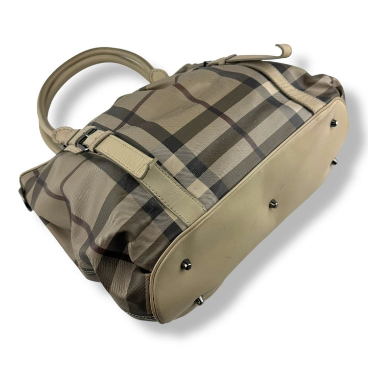Burberry Smoked Check Canvas Northfield Satchel Handbag - Lux Central