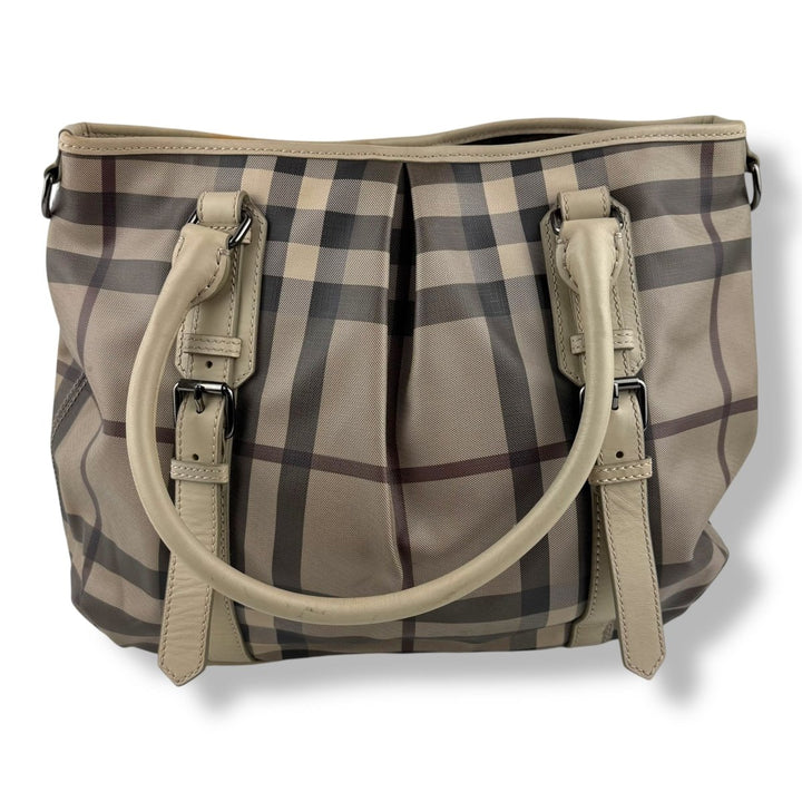 Burberry Smoked Check Canvas Northfield Satchel Handbag - Lux Central