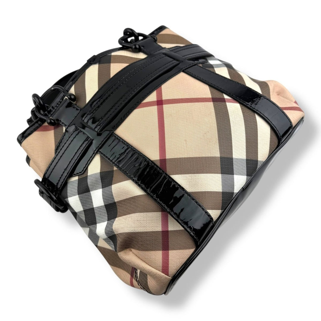 Burberry Super Nova Check Beige Shoulder Handbag - Lux Central