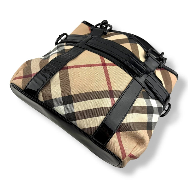 Burberry Super Nova Check Beige Shoulder Handbag - Lux Central