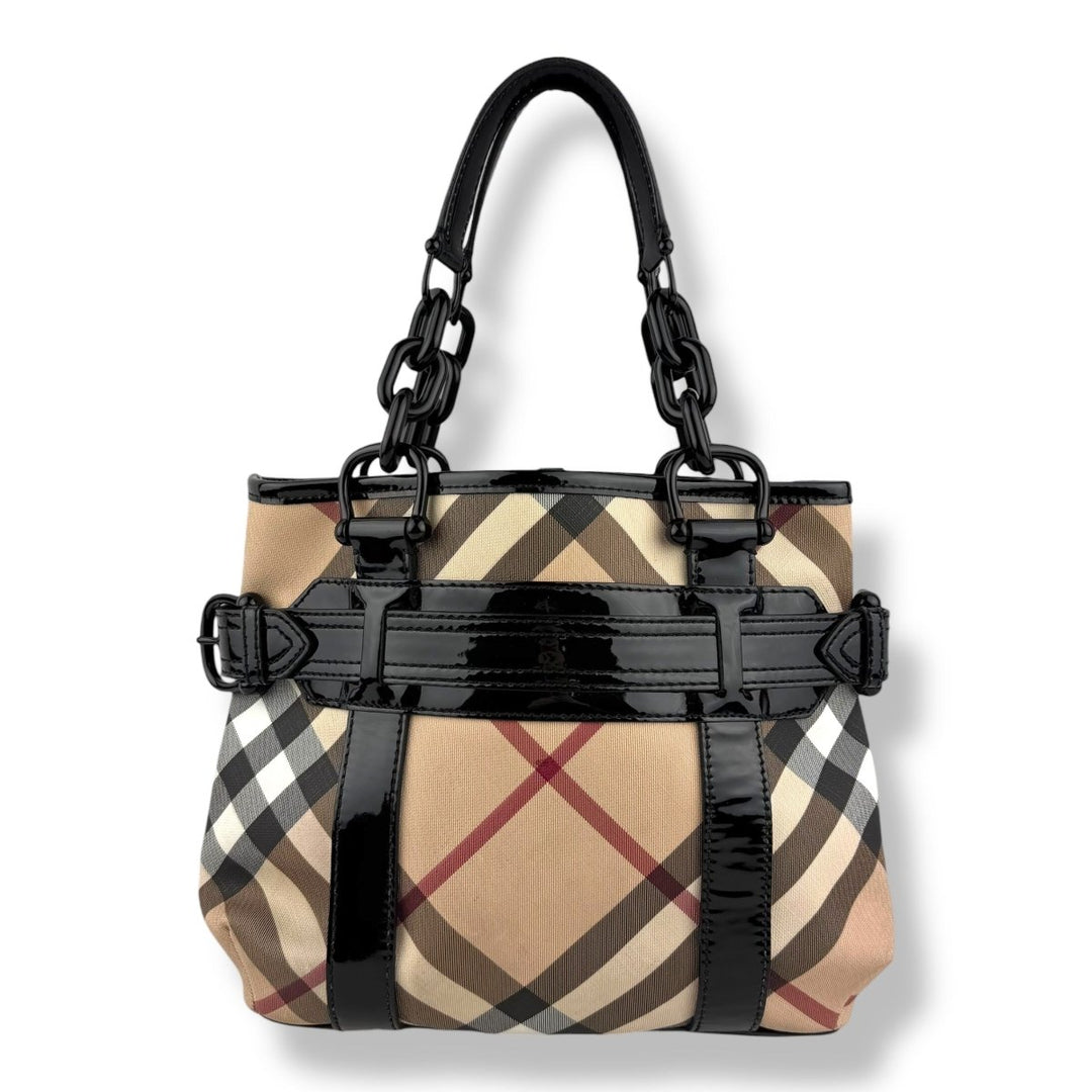 Burberry Super Nova Check Beige Shoulder Handbag - Lux Central