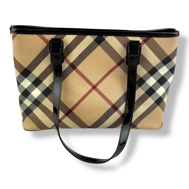 Burberry Super Nova Check Beige Tote Handbag - Lux Central
