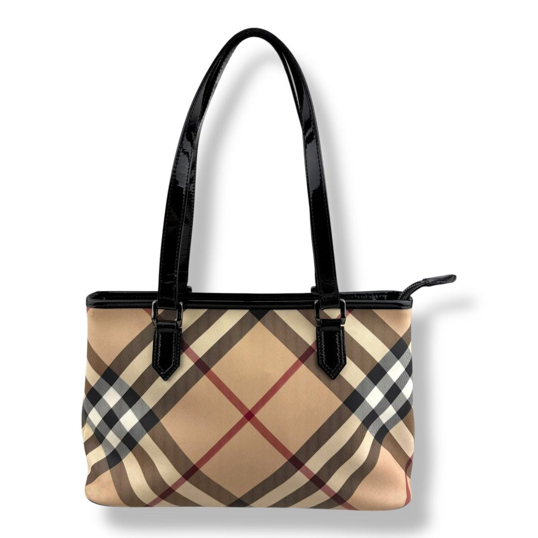 Burberry Super Nova Check Beige Tote Handbag - Lux Central
