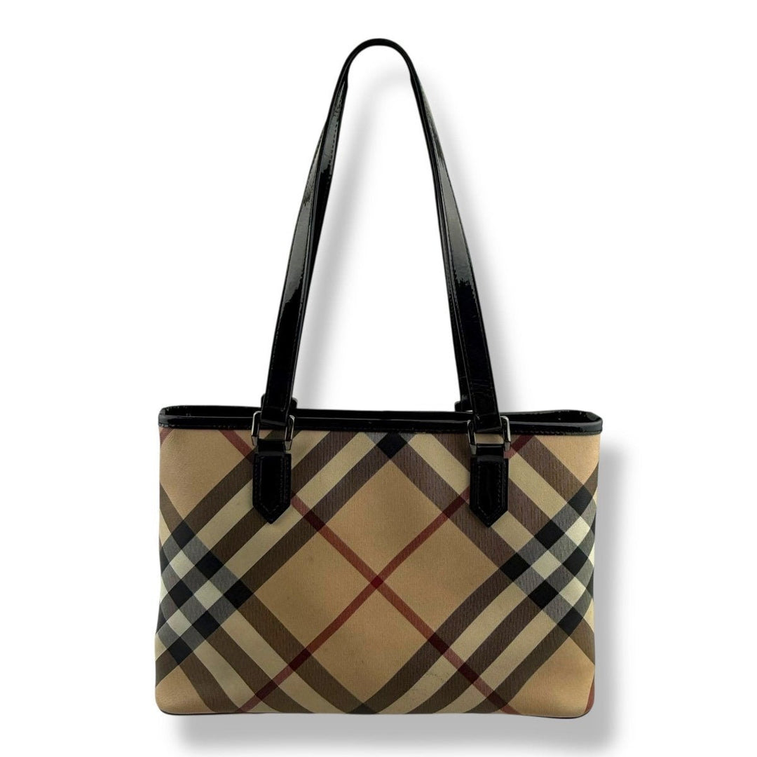 Burberry Super Nova Check Beige Tote Handbag - Lux Central