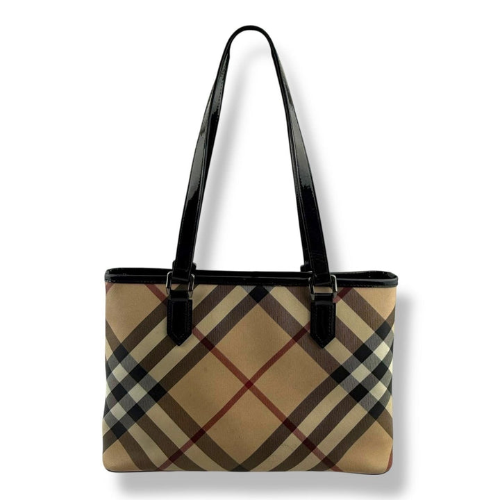 Burberry Super Nova Check Beige Tote Handbag - Lux Central