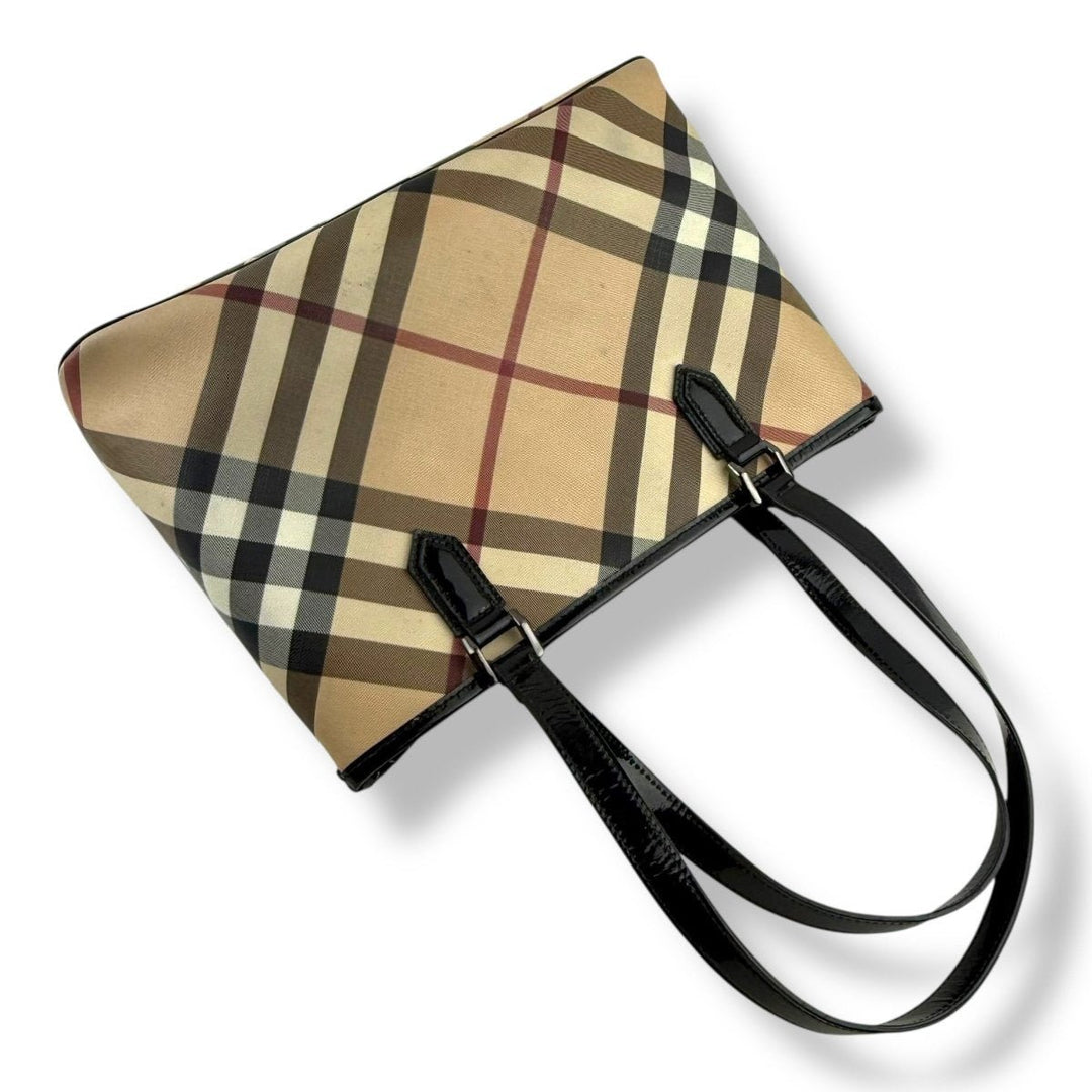 Burberry Super Nova Check Beige Tote Handbag - Lux Central