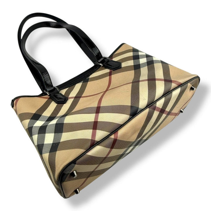 Burberry Super Nova Check Beige Tote Handbag - Lux Central