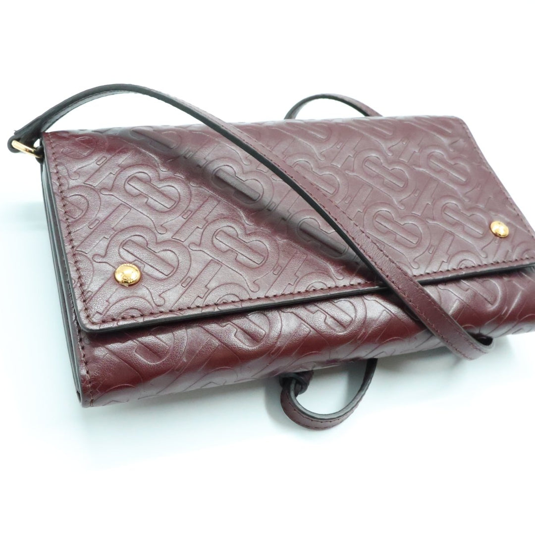 BURBERRY TB Monogram Leather WOC Crossbody Bag - Lux Central